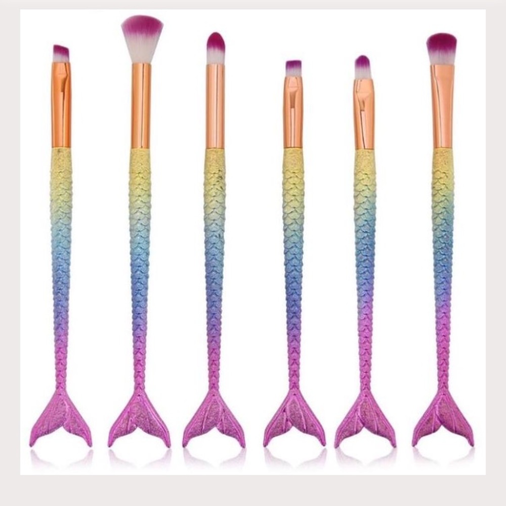 NEW 6pc Mermaid Tail Brush Set
